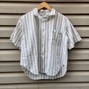 Vintage Erika Button Up/Polo Shirt Pocket Womens Beige Large